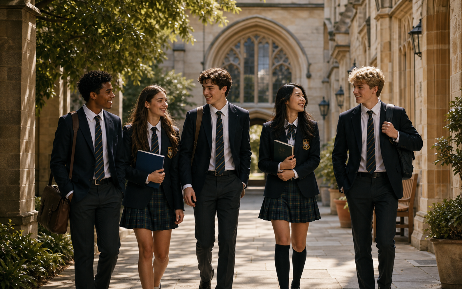 BrightPath Academy education sample using real student campus imagery.