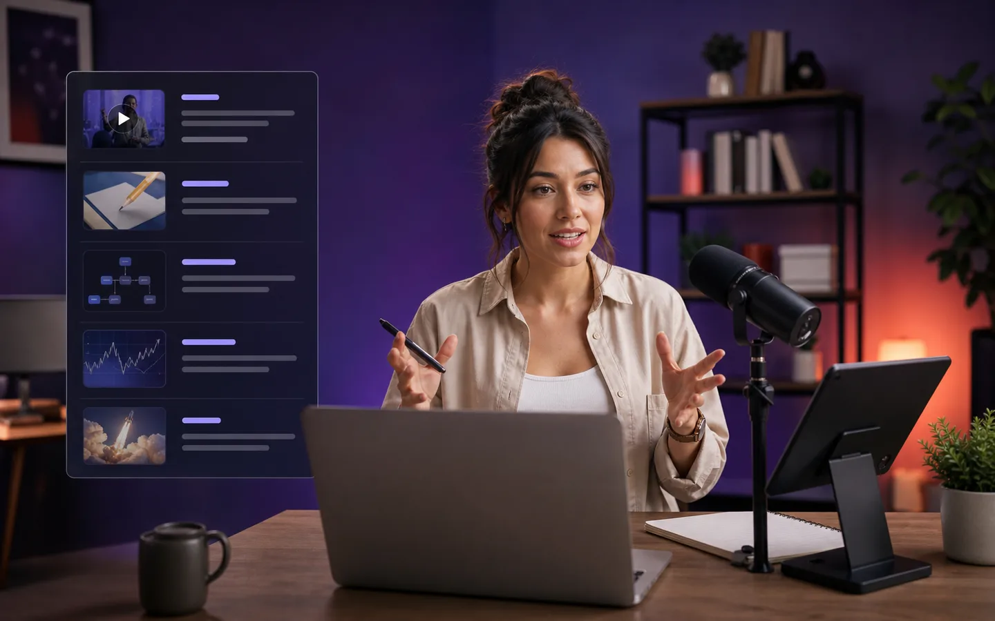 Creator teaching a live online workshop.