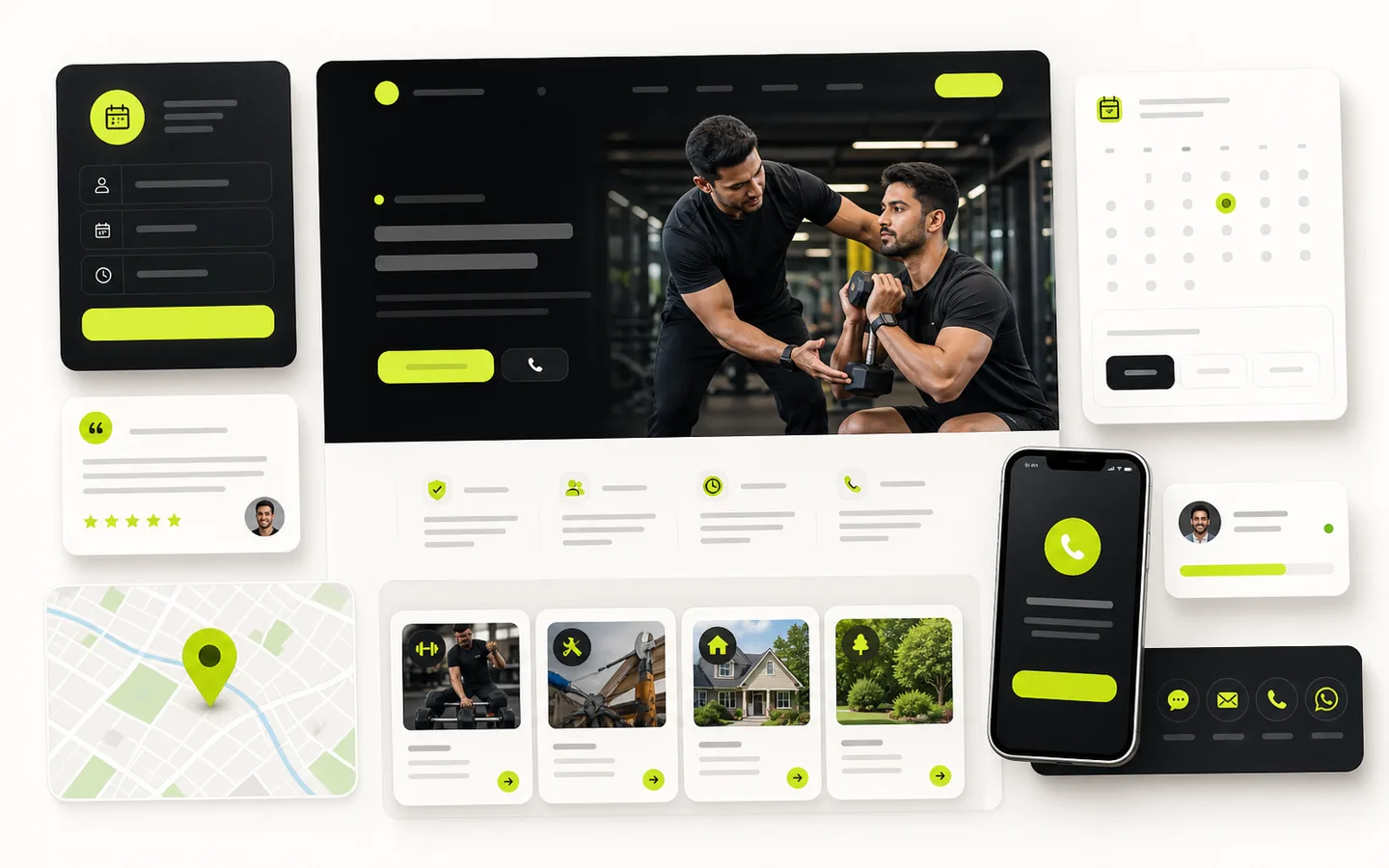 Premium UI collage preview for a local service website.