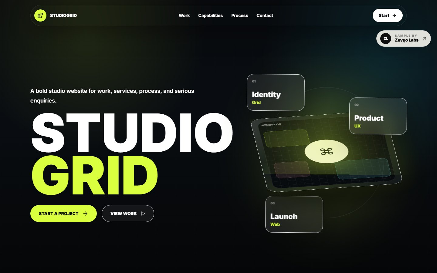 Premium UI collage preview for an agency website.
